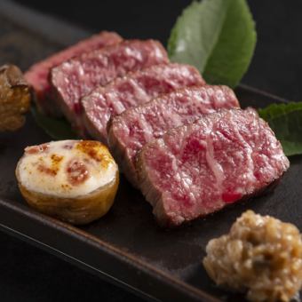 【椿-TSUBAKI-】宮崎県産和牛ももステーキと和牛サーロイン握りなど全10品⇒10,800円