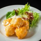 Fried squid dumplings and green onion sauce