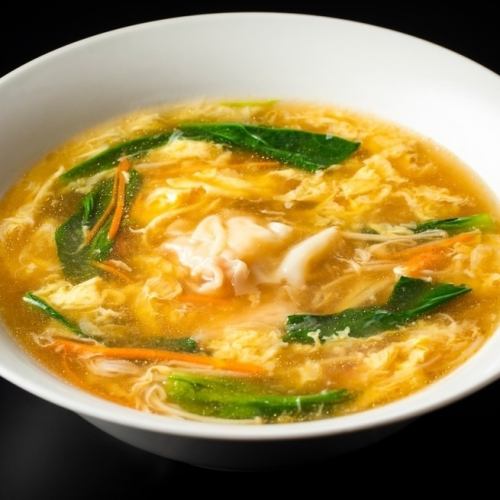 Egg soup with shrimp wonton
