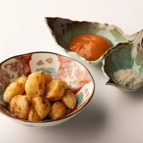 炸蒜小吃