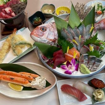 【新年及忘年會～90分鐘無限暢飲】知多豬肉薑汁鍋、錫紙包牡蠣舞茸、炸安康魚等9道菜品 7,000日元