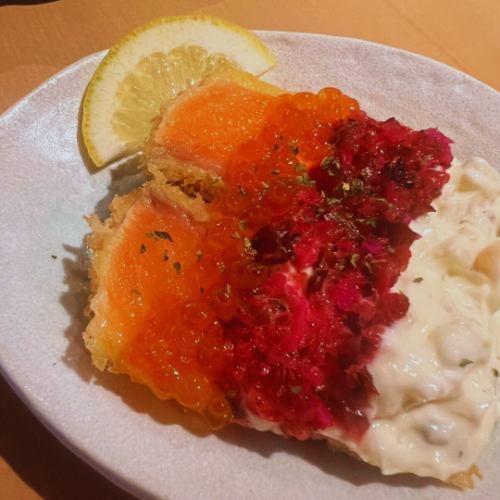 ★Luxurious with salmon roe★Salmon rare cutlet