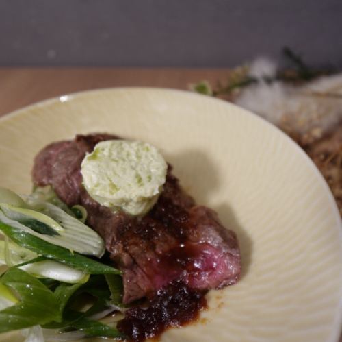 牛ハラミステーキのわさびバター