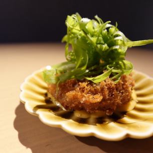 九条ネギのメンチカツ