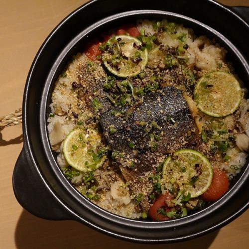 炙り鯖と舞茸の土鍋めし