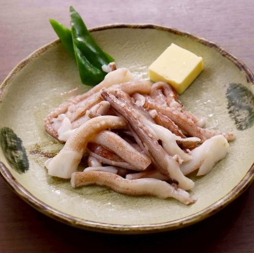 【海鮮】イカげそのバター焼き