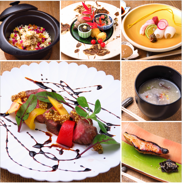 ふるけんならではの本格和食を楽しむ「お魚おまかせ」と「お肉おまかせ」のおまかせ2種のコースをご用意。