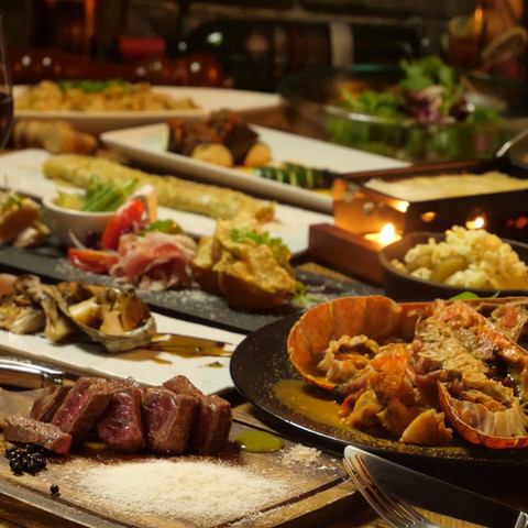 【共9道菜品】享用活龙虾、十胜牛、北海道鹿肉每月10,000日元的铁板烧套餐！