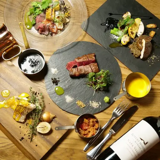 【北の恵みを鉄板で◎】根室産鹿肉×旬鮮魚×道産牛ジビエコース<2h飲み放題>