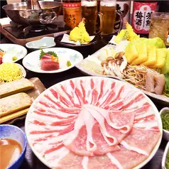 【90分飲み放題】宴会♪飲み会♪ 京都ぽーく堪能 しゃぶしゃぶ会席<10品>6000円(込)