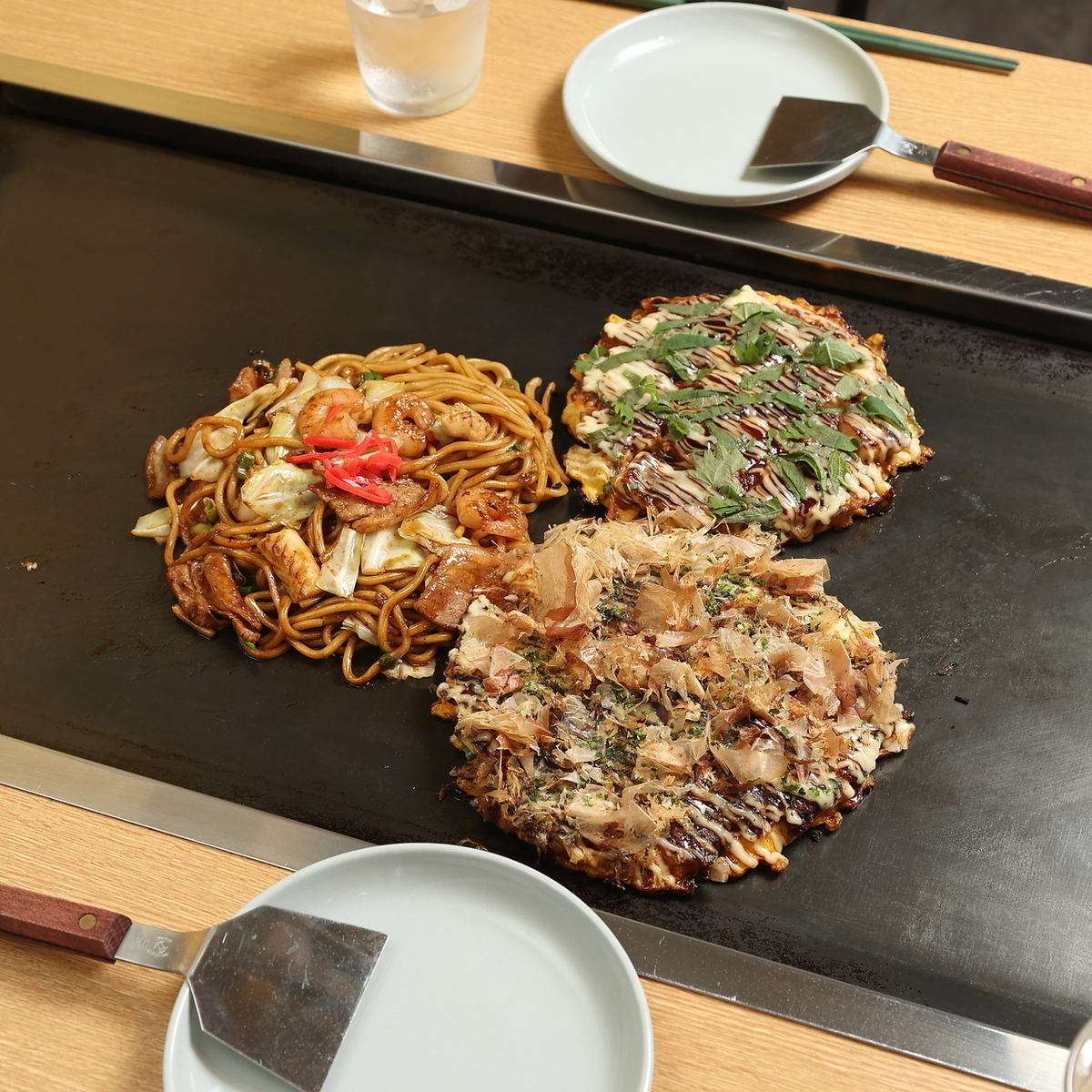 軽い食感☆出汁の旨味たっぷりこだわり生地のお好み焼きランチ♪