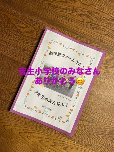 7月7日に近所の吉生小学校の生徒さんが校外学習で岡野ファームに来ていただきました🧢
先日みなさんからのメッセージいただき、嬉しいです♪

当日はブルーベリー摘み体験後、ブルーベリーのお勉強をクイズ形式で行い、岡野ファームのブルーベリージェラートを試食いただきました♪

元気な声がブルーベリー畑に響き、笑顔が絶えない楽しい時間でした。

将来、故郷の想い出の一つとして心に残ってくれたら嬉しいです☺️

#吉生 #吉生小学校 #石岡市 #校外学習 #想い出 
#古民家 #古民家カフェ #岡野ファーム #プルーベリー #ブルーベリー #ブルーベリー摘み #ブルーベリー狩り #ジェラート