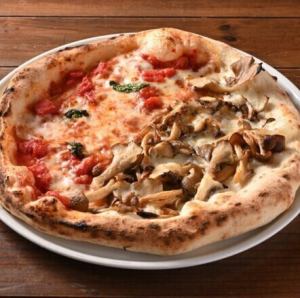 【ハーフ&ハーフ】マルゲリータ&きのこのピッツァ