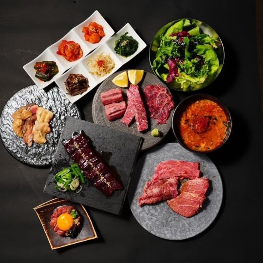 和牛焼肉しんちゃん自慢のプレミアムコース13品　10,000円(90分飲み放題付)