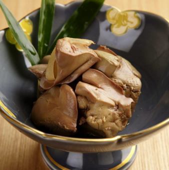 Boiled chicken liver with low temperature ginger