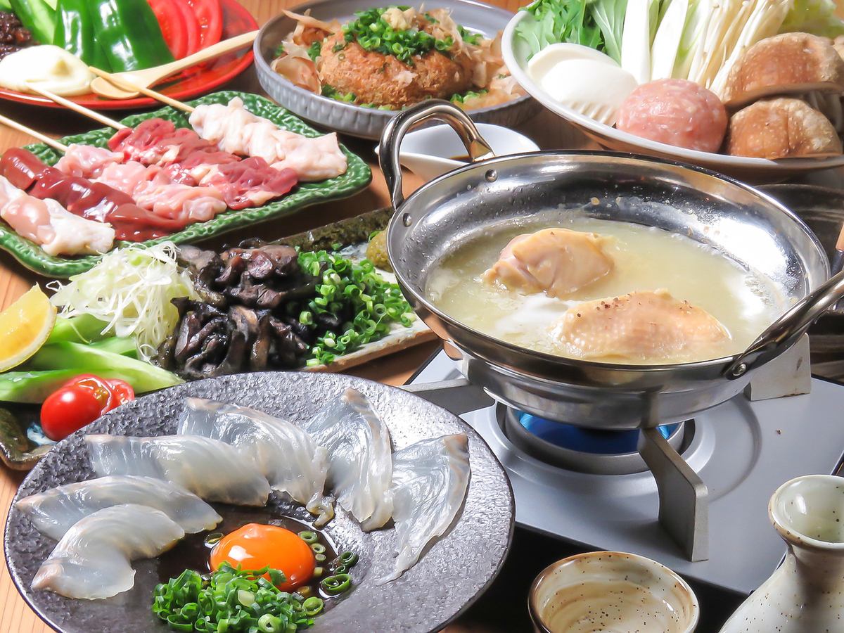We offer courses that allow you to enjoy our specialty Mizutaki, Yakitori, and Akatsuki's specialties.