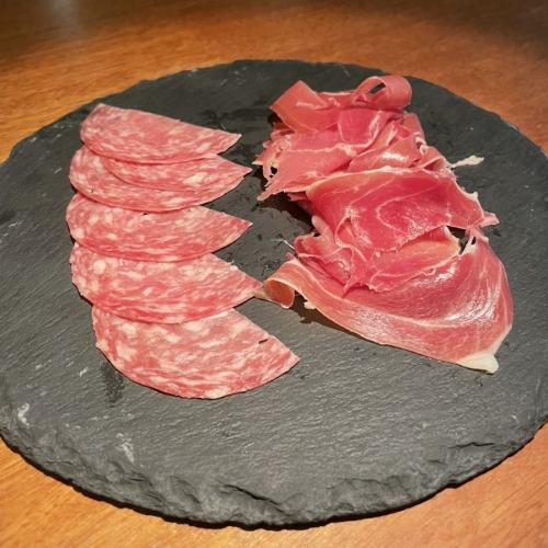 Assorted raw ham
