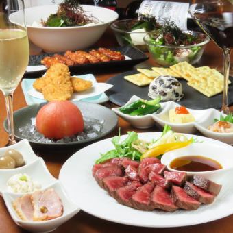 【定番コース】和牛赤身肉や松浦アジフライ！人気のメニュー愉しむ飲み放題コース5000円（税込）