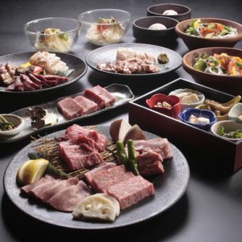 [Hana Course/Individual Yakiniku Selection] Total of 8 items including Wagyu Aichibo, Nakaochi Rib, Beef Tongue, etc.