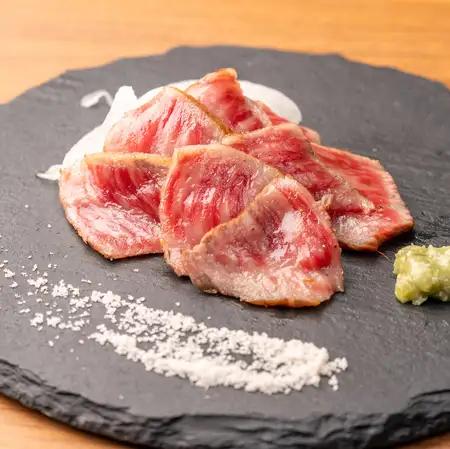 Hiroshima beef tataki-style rare steak
