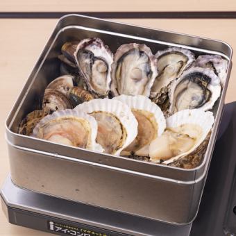 ★2H飲み放題付き★牡蠣を漁師の味で！お造り唐揚げが入った全7品◆カンカン焼きコース◆