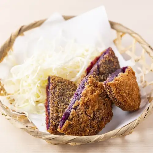 Okinawan fried food: Purple sweet potato croquettes