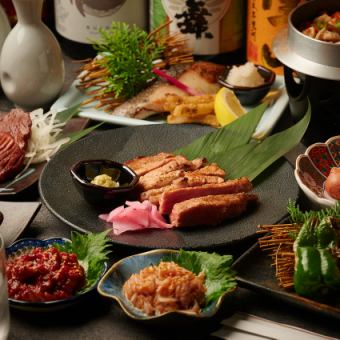 生ビール付き♪【炉端ほろ酔いコース】牛たたき&牛タン唐揚げなど全8品3H飲み放題付3980円