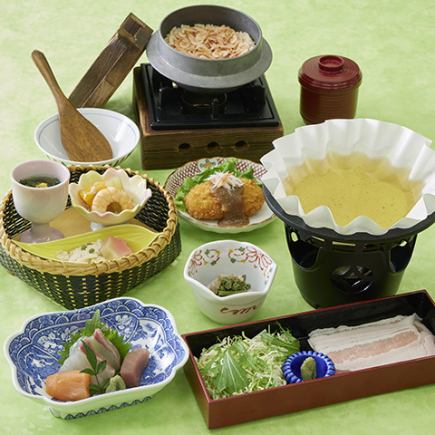 [Spring special meal] Small pot of pork shabu-shabu with broth, Nabana, 4,000 yen (tax and service charge included)