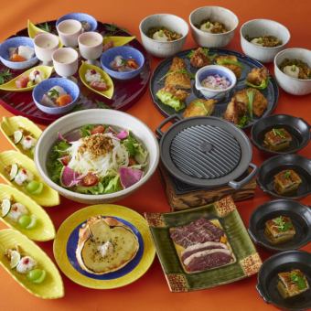 Lively large plate course "Akebono" 5,500 yen (tax and service charge included)