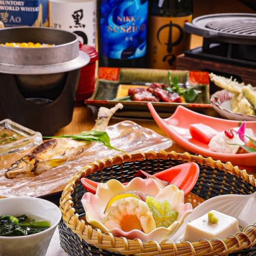 【제철을 맛보는 호화로운 코스 요리와 일식의 진수를 만끽】 일본의 사계절이 만들어내는 맛을 정중하게 완성한 코스
