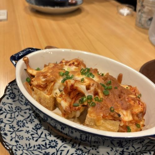 厚揚げキムチーズのオーブン焼き
