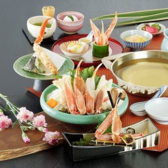 Signature dish: Crab Sukiyaki Course [Hoshi no Shizuku] 7 dishes total 8,470 yen (tax included)