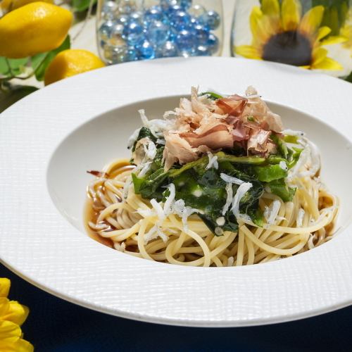 【期間限定メニュー】涼夏♪オクラとモロヘイヤのネバトロ和だしパスタ