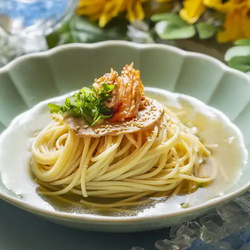 韓国冷麺風パスタ