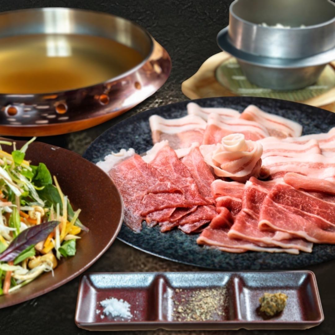 沖縄在来豚「アグー豚」のしゃぶしゃぶコースとお酒に合う沖縄料理を堪能できる居酒屋
