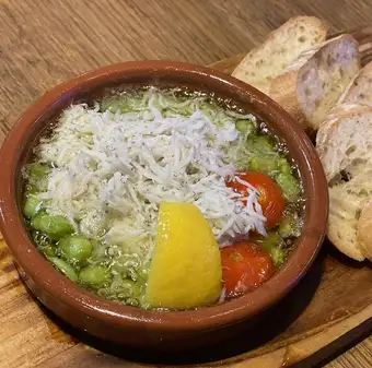 枝豆としらすのおつまみアヒージョ