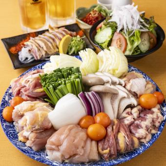 【各種宴会に♪】120分飲み放題付◆全6品◆なかの食鶏名物鶏焼コース◆4000円