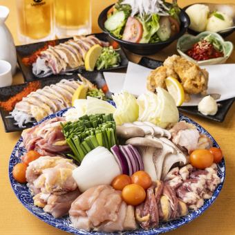 【人気No.1☆各種宴会に♪】120分飲み放題付◆全7品◆なかの食鶏名物！極鶏焼コース◆5000円