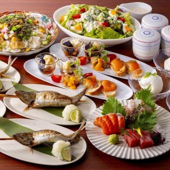 お造り、大トロイワシなど飲み放題付き　5000円(税込)コース