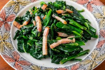 Sauteed bacon and spinach