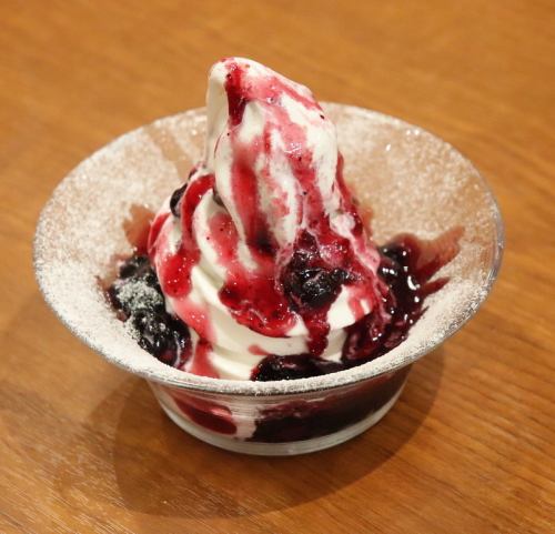 rich berry sauce soft serve