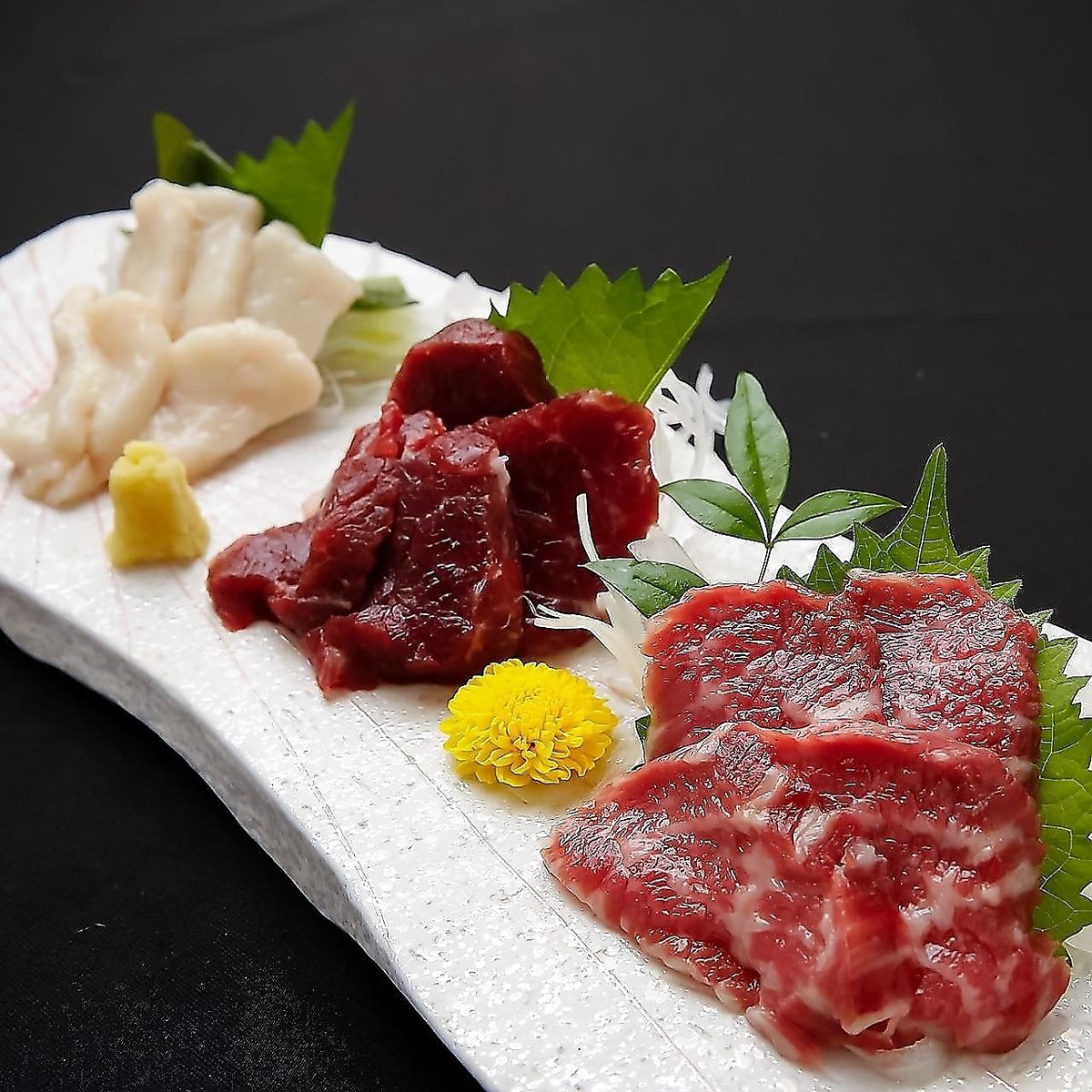 割烹出身の料理長のおもてなし！熊本高級店直送、絶品馬刺し♪