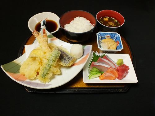 Tempura sashimi set