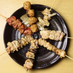 大山鶏の串焼き7種盛り合わせ