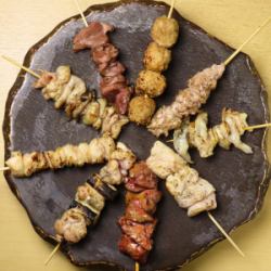 大山鶏の串焼き9種盛り合わせ