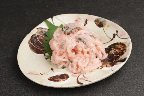 Thread congee and cod roe with mayonnaise