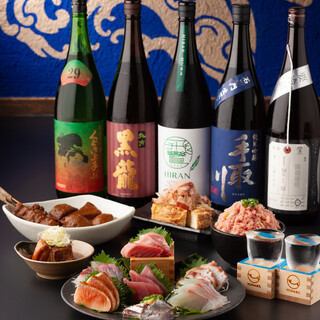 A sake bar where you can enjoy fresh fish delivered directly from all over the country and more than 100 types of sake Fish x Sake