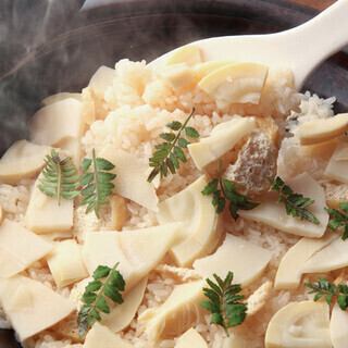 3～4月『料理と飲み放題付』春の味覚『季節のお刺身と春野菜、鰆、筍の炊き込み土鍋ご飯』プラン