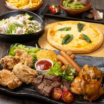 Welcome/farewell party course: 9 dishes including meat plate, meat carbonara, Chicago pizza, etc. + all-you-can-drink 6,000 yen ⇒ 5,000 yen