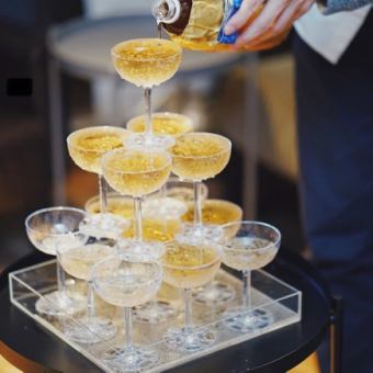 [Private room guaranteed♪] [Extraordinary☆] Luxury champagne tower set 3,300 yen (tax included)